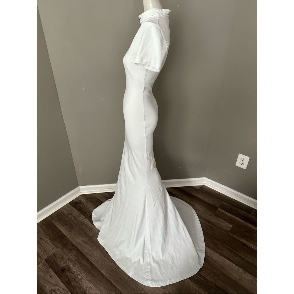NWT BALENCIAGA Embroidered stretch-cotton jersey maxi dress MEDIUM $1850 - Picture 7 of 11